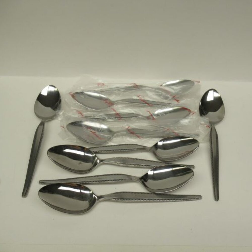 10 - National Silver Company Stainless GRANADA 7 1/4 inch Soup Spoons